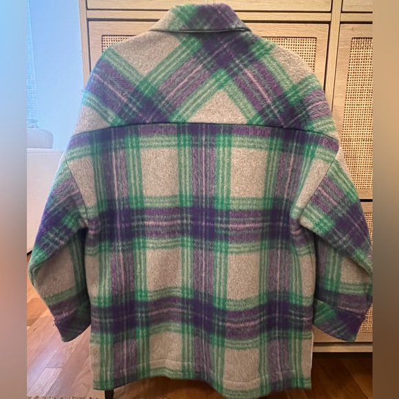 IRO Malhow Green and Purple Plaid Coat Size 4 - Picture 3 of 3